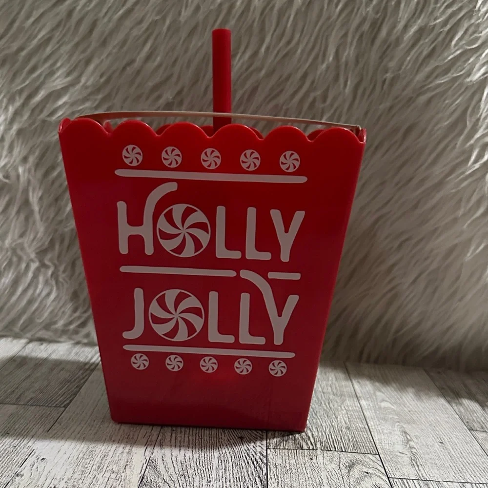 Target Red and White Holiday Container